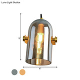 Beautiful Swivel Shade Cloche Bedside Sconce With Vintage Wall Mounted Amber/Smoke Glass - 1 Bulb