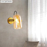 Beautiful Swivel Shade Cloche Bedside Sconce With Vintage Wall Mounted Amber/Smoke Glass - 1 Bulb