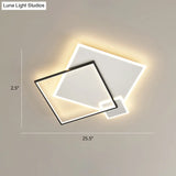 Bedroom Brilliance In A Stack: Minimalistic Led Metal Flush Mount Ceiling Ligh Black-White / 23.5