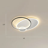Bedroom Brilliance In A Stack: Minimalistic Led Metal Flush Mount Ceiling Ligh Black-White / 16’