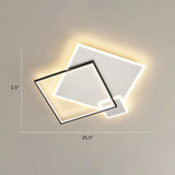 Bedroom Brilliance In A Stack: Minimalistic Led Metal Flush Mount Ceiling Ligh Black-White /