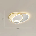 Bedroom Brilliance In A Stack: Minimalistic Led Metal Flush Mount Ceiling Ligh White-Gold / 16’