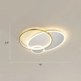 Bedroom Brilliance In A Stack: Minimalistic Led Metal Flush Mount Ceiling Ligh White-Gold / 16’