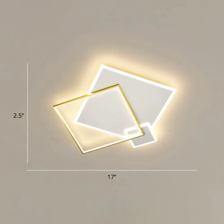 Bedroom Brilliance In A Stack: Minimalistic Led Metal Flush Mount Ceiling Ligh White-Gold / 16’
