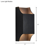 Bedroom Up And Down Led Wall Sconce - 1 Light With Geometric Metal Shade Black/Grey/White