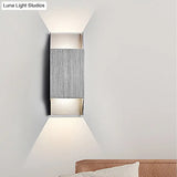 Bedroom Up And Down Led Wall Sconce - 1 Light With Geometric Metal Shade Black/Grey/White