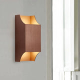 Bedroom Up And Down Led Wall Sconce - 1 Light With Geometric Metal Shade Black/Grey/White Bronze