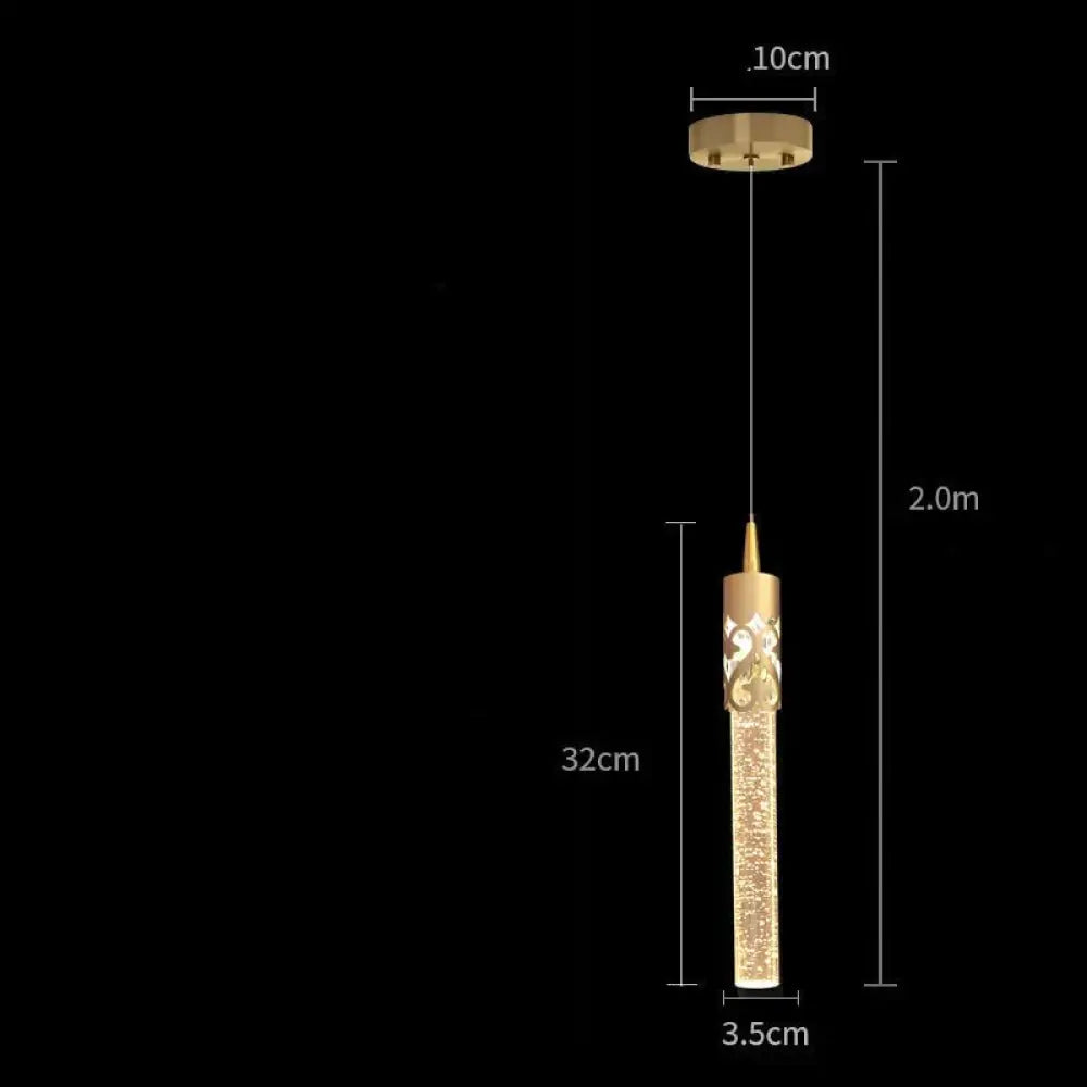 Bedside Chandelier Simple Creative Luxury Crystal Single Head Two Tv Background Wall Gold / B Warm