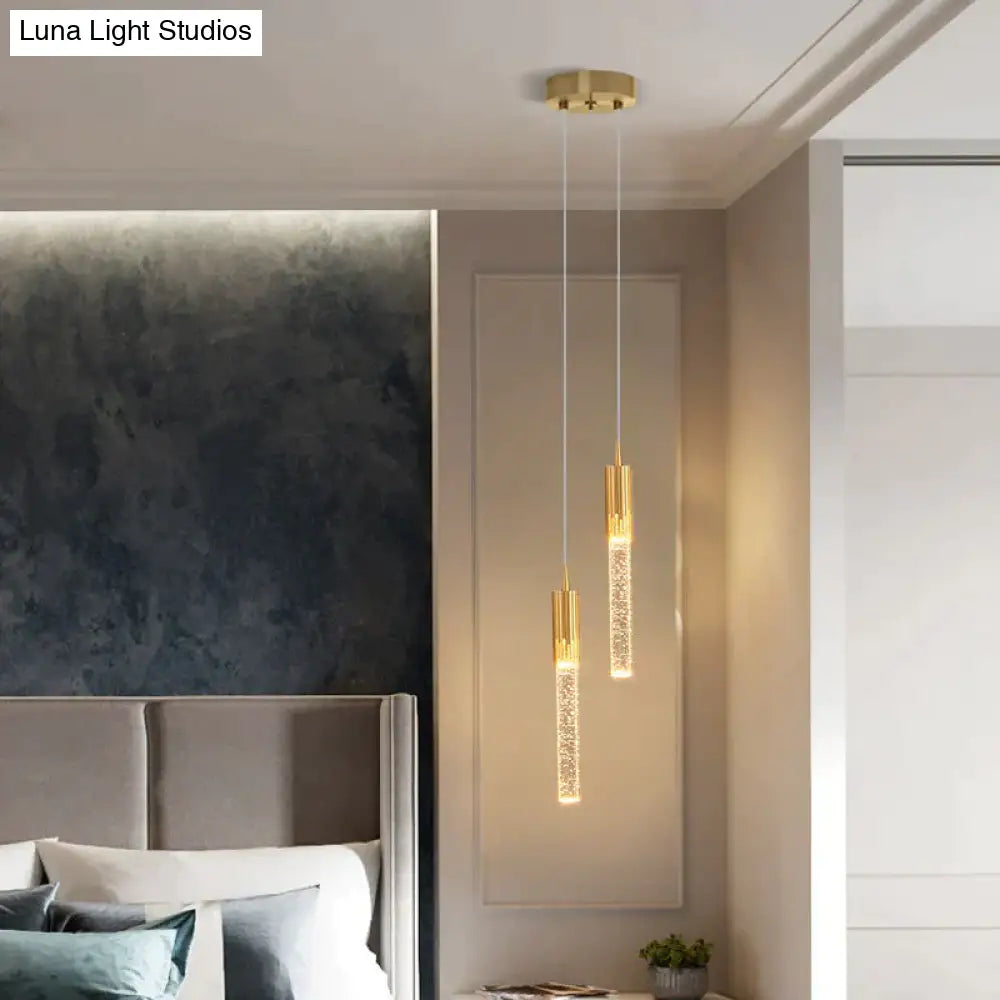 Bedside Chandelier Simple Creative Luxury Crystal Single Head Two Tv Background Wall Pendant
