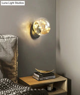 Bedside Glass Shade Wall Mount Light With Creative Star Design