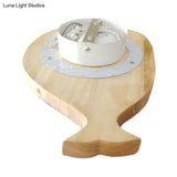 Beige Cloud Cartoon Wall Lamp With Clock For Boys And Girls Bedroom Lighting