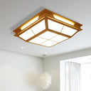 Beige Tapered Flush Light Led Natural Wood Ceiling Lamp In Warm/White - 18’/21.5’ W / 18’ White