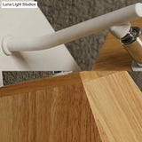 Beige Trapezoid Shade Rotatable Wood Wall Sconce - Modern Balcony Bedroom Lamp