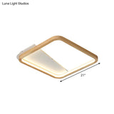 Beige Wood Frame Led Ceiling Fixture Flush Mount Multiple Length Options