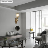 Bell Metal Wall Sconce Traditional 1-Bulb Brass Bathroom Mounted Light Fixture