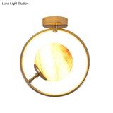 Bell & Ring Corridor Ceiling Light Glass Mini Semi Flush Mount