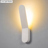 Bend Wall Washer Light - Black/White Nordic Metal Sconce For Corridor Oval Shape Warm/White Led