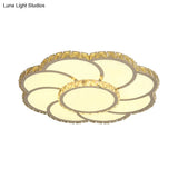 Beveled Crystal Floral Ceiling Flush Mount Lamp In Chrome With Warm/White Light - 18’/23.5’ Wide