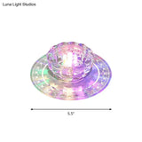 Beveled Crystal Led Flush Mount Ceiling Light With Chrome Finish