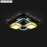 Beveled Crystal Led Flushmount Light For Modern Dining Room - Stainless Steel & Sleek Design