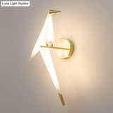 Bird Wall Sconce Led Acrylic Shade Light For Restaurant & Bedroom Decor