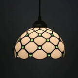 Black 1-Light Pendant Lamp With Baroque Beige/Blue/Green Glass Shade - Perfect For Dining Room Green