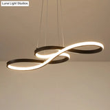 Black Acrylic Art Deco Led Chandelier: Musical Note-Inspired Suspension Light For Dining Room