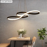 Black Acrylic Art Deco Led Chandelier: Musical Note-Inspired Suspension Light For Dining Room