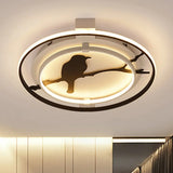 Black Acrylic Bird Ceiling Mount Light For Bathroom And Bedroom / 18’ Warm