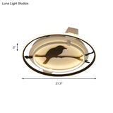 Black Acrylic Bird Ceiling Mount Light For Bathroom And Bedroom