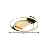 Black Acrylic Circular Flush Mount Led Ceiling Light Nordic Design 16.5/20.5 Wide