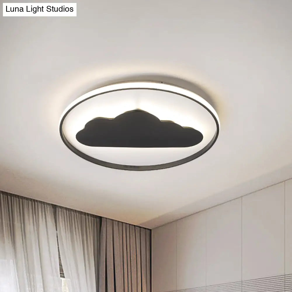 Black Acrylic Led Cloud Ceiling Light For Modern Bedroom