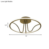 Black Acrylic Led Flush Ceiling Lamp - Minimalist Circular Semi Mount Light For Bedroom