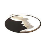 Black Acrylic Led Flush Mount Ceiling Light – Bedroom Mountain Peak Design / Warm