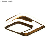 Black Acrylic Led Flush Mount Ceiling Light - Minimalist Square Foyer Lamp