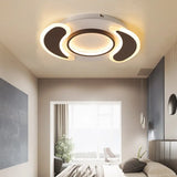 Black Acrylic Teardrop Flush Ceiling Light For Dining Room - Contemporary Led Lamp / 17’ Warm