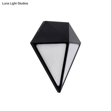 Black Aluminum Diamond Wall Sconce - Minimalist Led Outdoor Lighting