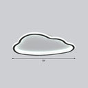 Black And White Led Cloud Ceiling Light With Acrylic Shade - Flush Mount Simple Design / 19’
