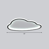 Black And White Led Cloud Ceiling Light With Acrylic Shade - Flush Mount Simple Design / 19’