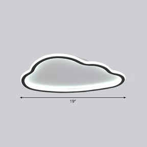 Black And White Led Cloud Ceiling Light With Acrylic Shade - Flush Mount Simple Design / 19’