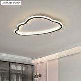 Black And White Led Cloud Ceiling Light With Acrylic Shade - Flush Mount Simple Design