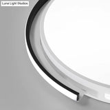 Black and White Round Ceiling Light with Acrylic Shade - Minimalism LED Flush Mounted Lamp