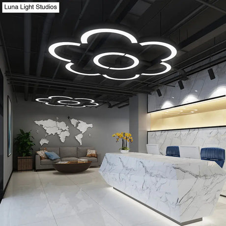 Black Arc Led Chandelier: Simplicity Meets Style In A Metal Hanging Ceiling Light