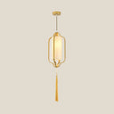 Black/Brass Caged Metal Ceiling Lamp - 1 Light Suspended Pendant For Traditional Bedrooms Brass