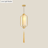 Black/Brass Caged Metal Ceiling Lamp - 1 Light Suspended Pendant For Traditional Bedrooms