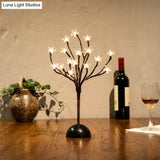 Black Cherry Blossom Led Night Light With Clear Plastic Shade Perfect Décor For Bedroom Nightstand