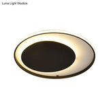 Black Circle Ceiling Lamp - Simple Style Acrylic 18’/23.5’ Wide Led Flush Mount Lighting