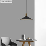 Black Cone-Shaped Retro Pendant Light - Metal Hanging Fixture