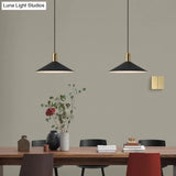 Black Cone-Shaped Retro Pendant Light - Metal Hanging Fixture