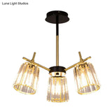 Black Crystal Cylinder Ceiling Lamp Contemporary Chandelier Light (6/8/10 Heads) Wide Range Of Sizes